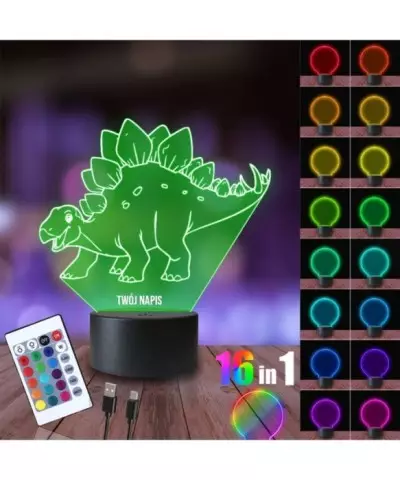 Lampka Nocna 3D LED LAMP Stegozaur Dinozaur