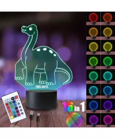 Lampka Nocna 3D LED LAMP Brachiozaur Dinozaur