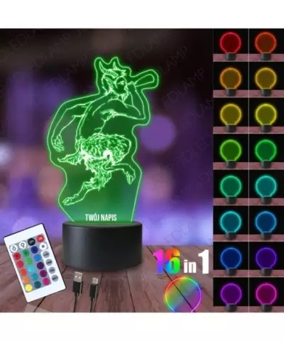Lampka Nocna 3D LED LAMP Mitologia Faun