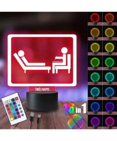 Lampka Nocna 3D LED LAMP Psycholog Znak