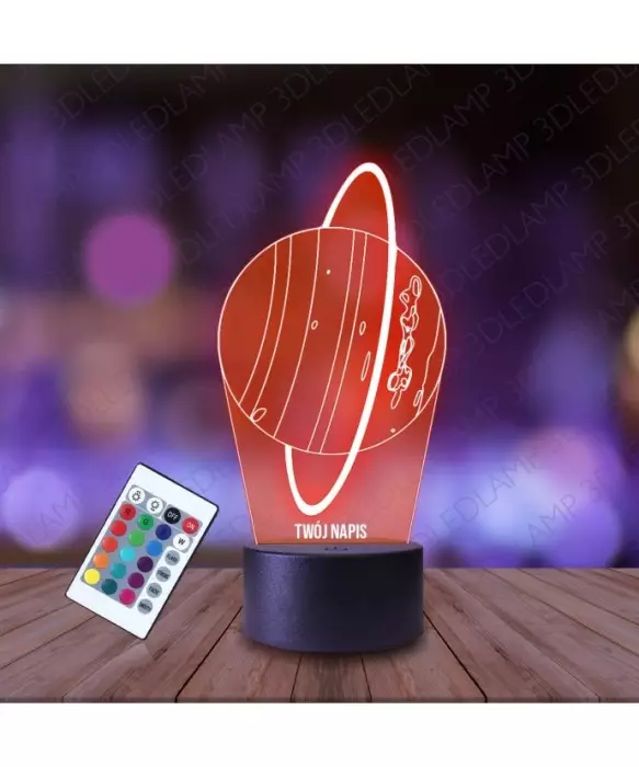 Lampka Nocna 3D LED LAMP Planeta Uran Kosmos