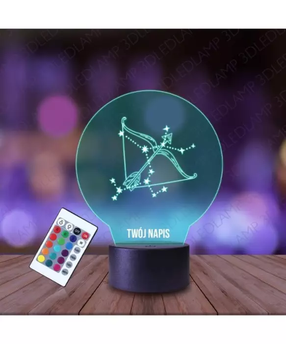 Lampka Nocna 3D LED LAMP Znak Zodiaku Strzelec