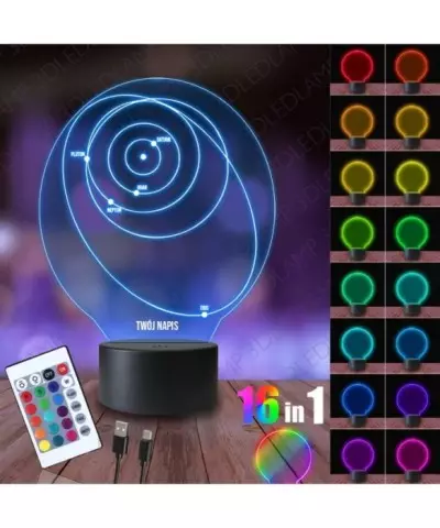 Lampka Nocna 3D LED LAMP Planeta Eris Orbita