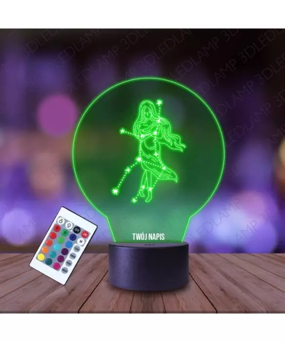 Lampka Nocna 3D LED LAMP Znak Zodiaku Panna