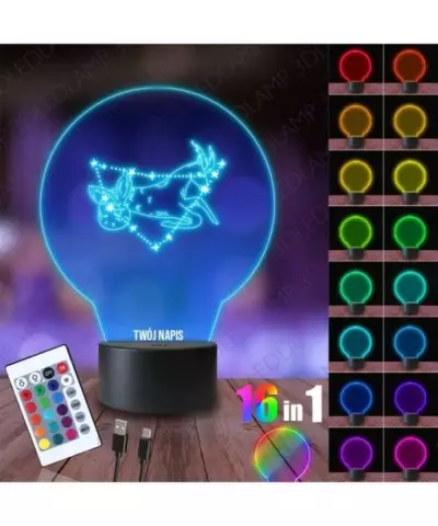 Lampka Nocna 3D LED LAMP Znak Zodiaku Koziorożec