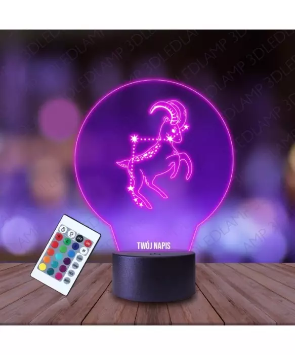 Lampka Nocna 3D LED LAMP Znak Zodiaku Baran