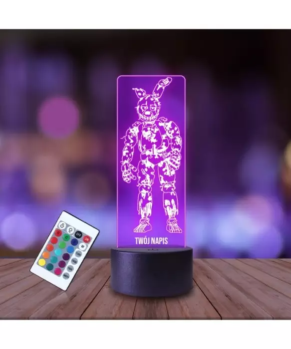 Lampka Nocna 3D LED LAMP Gra Fnaf Springtrap Postać