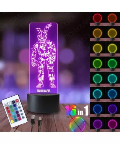 Lampka Nocna 3D LED LAMP Gra Fnaf Springtrap Postać