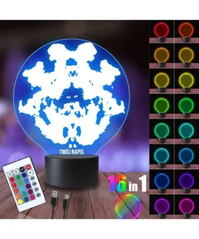 Lampka Nocna 3D LED LAMP Test Rorschacha