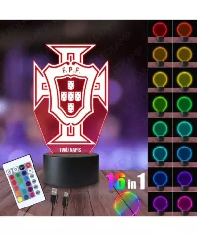 Lampka Nocna 3D LED LAMP Piłka Nożna Portugalia