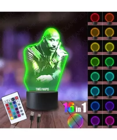 Lampka Nocna 3D LED LAMP Aktor The Rock