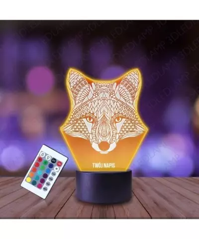 Lampka Nocna 3D LED LAMP Lisek Mandala