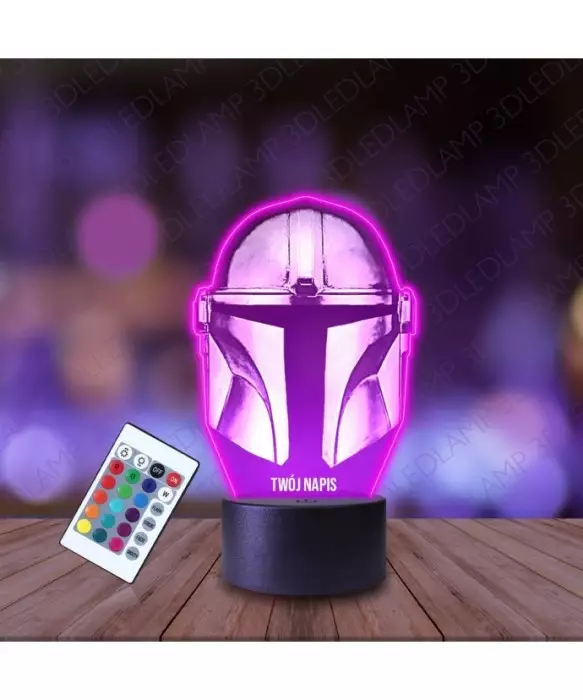 Lampka Nocna 3D LED LAMP Mandalorian Maska