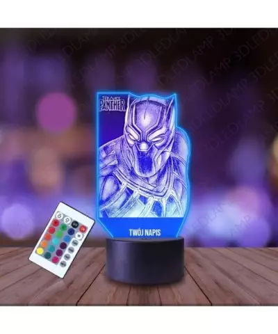 Lampka Nocna 3D LED LAMP Film Czarna Pantera