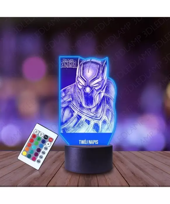 Lampka Nocna 3D LED LAMP Film Czarna Pantera