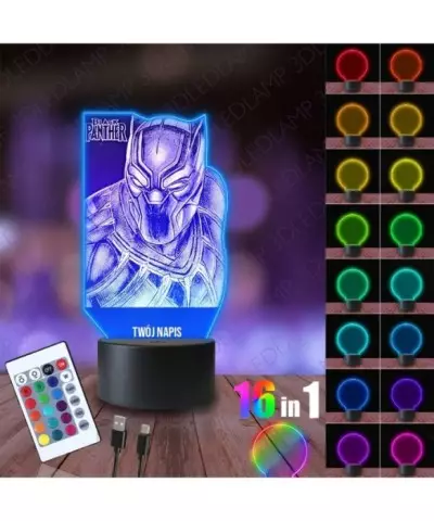 Lampka Nocna 3D LED LAMP Film Czarna Pantera
