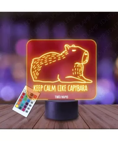 Lampka Nocna 3D LED LAMP Kapibara Keep Calm