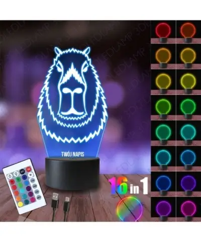 Lampka Nocna 3D LED LAMP Kapibara Pyszczek
