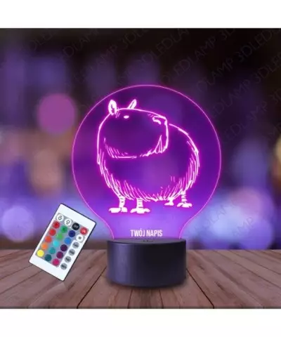 Lampka Nocna 3D LED LAMP Kapibara Gryzoń