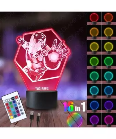 Lampka Nocna 3D LED LAMP Iron Man Kostium