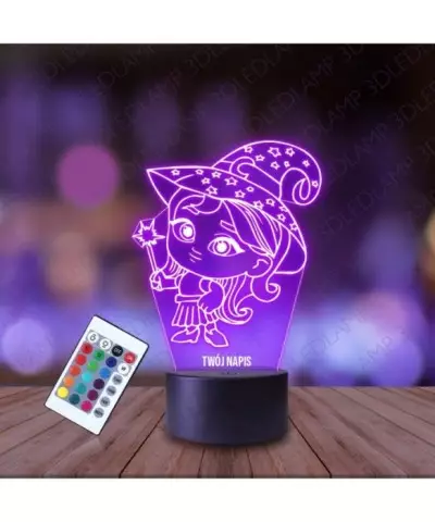 Lampka Nocna 3D LED LAMP Dzieciaki Straszaki Czarodziejka