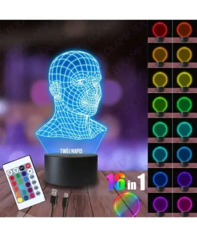 Lampka Nocna 3D LED LAMP Korpus Głowa Człowieka