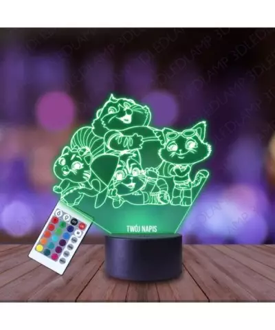 Lampka Nocna 3D LED LAMP Bajka 44 Koty