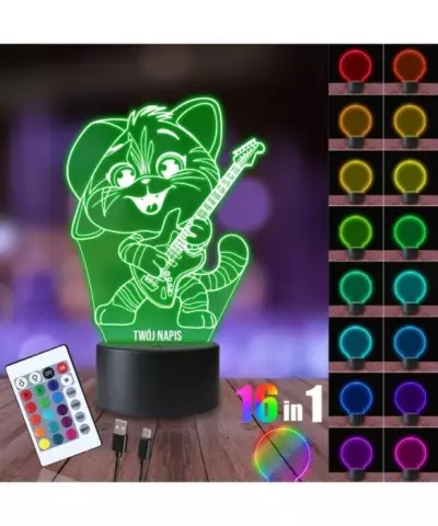 Lampka Nocna 3D LED LAMP Bajka 44 Koty Lampo