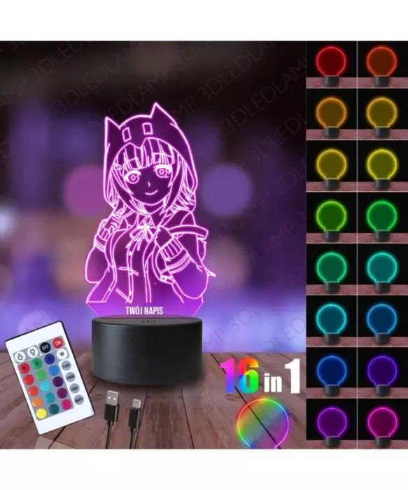 Lampka Nocna 3D LED LAMP Chiaki Nanami Danganronpa