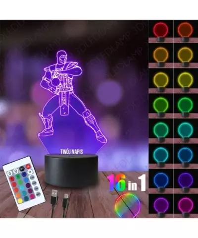 Lampka Nocna 3D LED LAMP Gra Mortal Kombat Sub-Zero