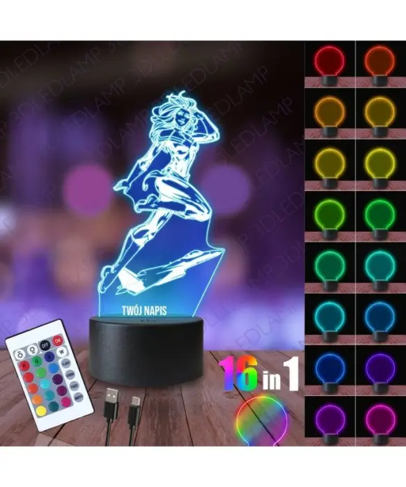 Lampka Nocna 3D LED LAMP Kapitan Marvel Statek