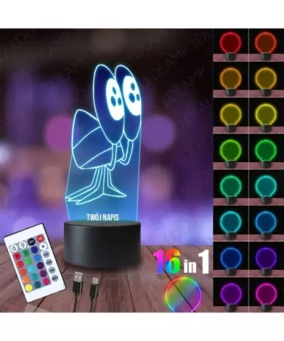 Lampka Nocna 3D LED LAMP Bajka Zig i Sharko Ślimak