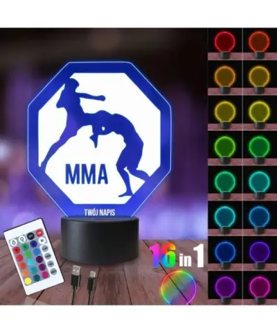 Lampka Nocna 3D LED LAMP MMA Sztuki Walki