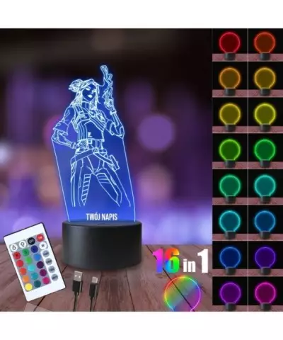 Lampka Nocna 3D LED LAMP Gra Valorant Neon
