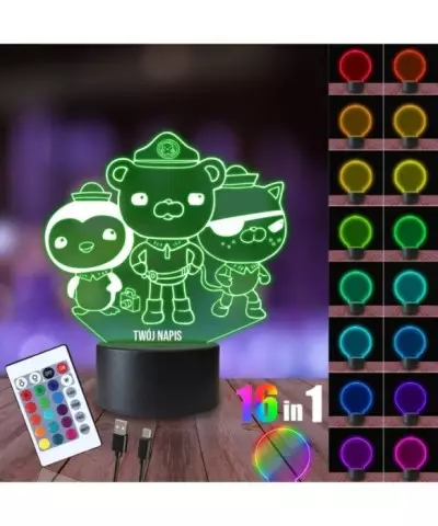 Lampka Nocna 3D LED LAMP Postacie Oktonauci