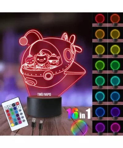 Lampka Nocna 3D LED LAMP Statek Oktonauci