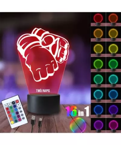 Lampka Nocna 3D LED LAMP Rękawice Bokserskie Boks