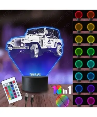 Lampka Nocna 3D LED LAMP Park Jurajski Samochód
