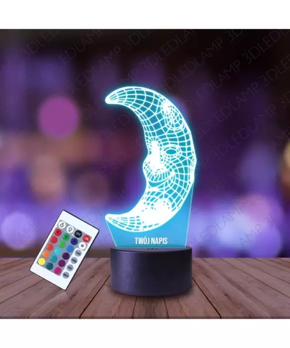 Lampka Nocna 3D LED LAMP Księżyc