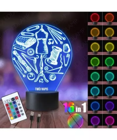 Lampka Nocna 3D LED LAMP Krawcowa Krawiec