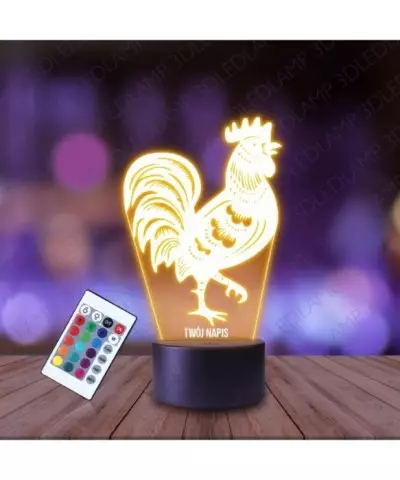 Lampka Nocna 3D LED LAMP Kogucik Folklor