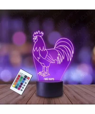 Lampka Nocna 3D LED LAMP Kura Duży Kogut