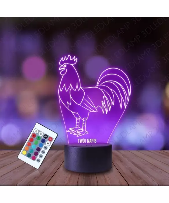 Lampka Nocna 3D LED LAMP Kura Duży Kogut
