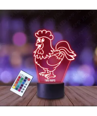 Lampka Nocna 3D LED LAMP Kogut Bajkowy