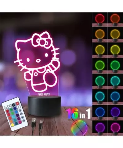 Lampka Nocna 3D LED LAMP Hello Kitty Kotek