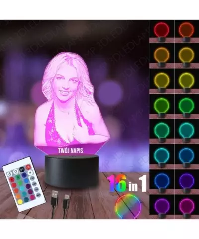 Lampka Nocna 3D LED LAMP Britney Spears