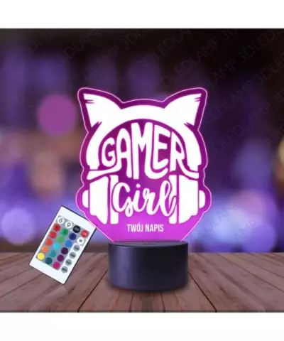 Lampka Nocna 3D LED LAMP Gaming Gamer Girl