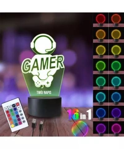 Lampka Nocna 3D LED LAMP dla Gracza Gamer