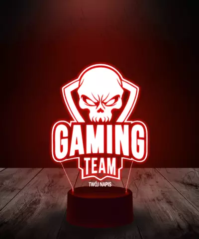 Lampka LED 3D Plexido dla Gracza Gaming Team