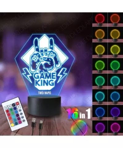 Lampka Nocna 3D LED LAMP dla Gracza Game King